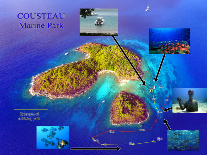 Pigeon Island on the Cousteau Marine Park