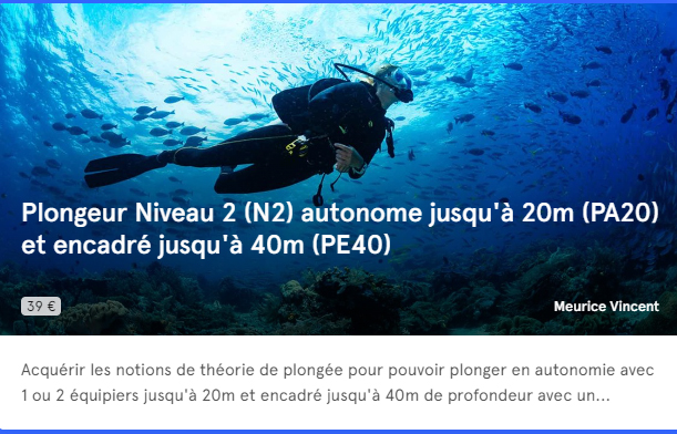 elearning niveau 2 de plongée elearning niveau 2 de plongée