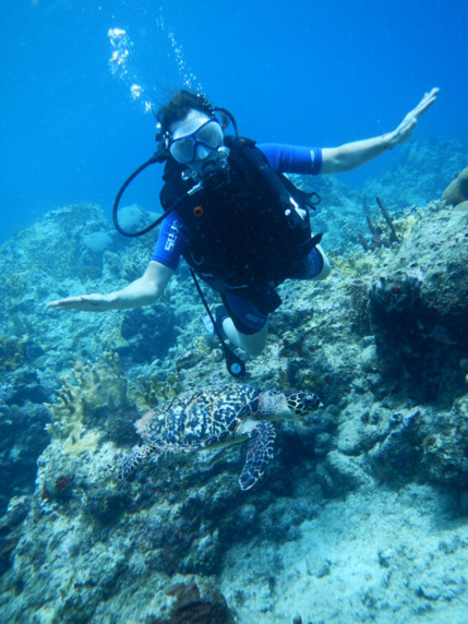 Madame plonge dans la Réserve Cousteau