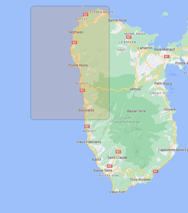 Navigation zone nord Basse Terre