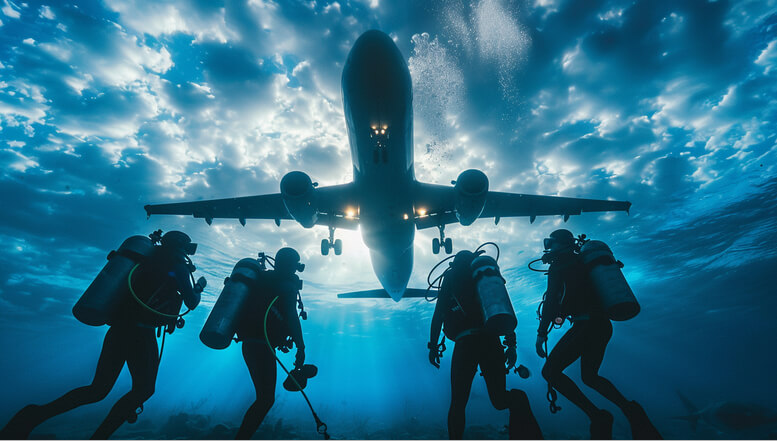 L'avion après la plongée